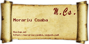 Morariu Csaba névjegykártya
